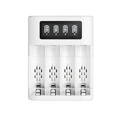 EBL 4 Slot Caricabatterie Indipendente, FY-409 Cricatore Ricarica Rapida per AA AAA Ni-MH Batterie Ricaricabili