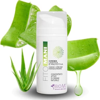 BioM Laboratorio della Natura - Crema Mani Riparatrice Forte, Antiage e Profumata - Idratante per Mani Secche e Screpolate con Aloe Vera e Burro di Karité - 100ml