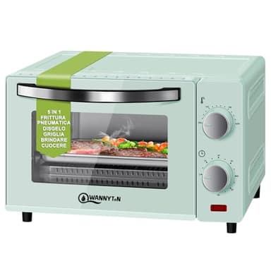 WANNYTON Mini Forno da 10L, 650W, Fornetto Elettrico con Timer Regolabile fino a 60’, Temperatura tra 100-230°C, Teglia e Griglia Incluse