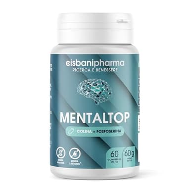 CISBANI PHARMA Mental TOP, Integratore per il Normale Funzionamento del Sistema Nervoso, ad Alto dosaggio con Colina 700 mg, Fosfoserina 100 mg e Vitamina B6 - da 60 compresse