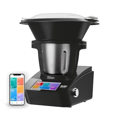 Zilan RUBY Thermorobot, Robot da Cucina Multifunzione Wi-Fi, 18 Funzioni, Touch Screen a Colori TFT da 7",Bilancia incorporata, Controllo App, 4,7 L, 1700 W