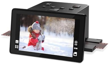 Film digitale e diascanner con ampio display LCD da 5 pollici, scanner scorrevole per digitalizzare scanner negativo, converte 135, 126 KPK, 110 negativi e film Super 8 in JPEG da 22 MP