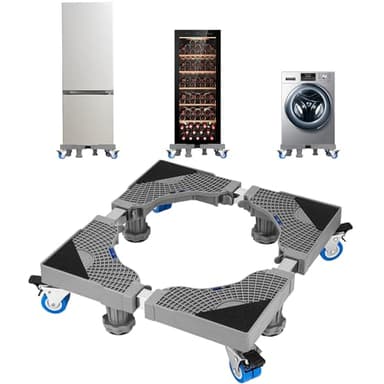 LEAZZLE Base per Lavatrice,Carrello Lavatrice con Ruote,Frigorifero e Asciugatrici, Base Regolabile per Lavatrice con Funzione di Assorbimento Degli Urti, Larghezza 41 a 66 cm,Capacità di Peso 260 kg