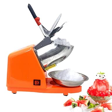 ECUTEE Tritaghiaccio Elettrico, Tritaghiaccio Elettrico Professionale con Ciotola in Acciaio Inossidabile, Macchina per Cono della Neve,143 Ibs/Ora per Uso Domestico e Commerciale