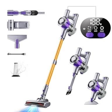 Tdyon Aspirapolvere Senza Fili 40Kpa&450W, 50Mins Scopa Elettrica Senza Aspirapolvere Senza Fili Potente, 11 Stadi Filtrati OLED Smart Anti-Avvolgimento, per Peli Animali/Pavimenti/Tappe
