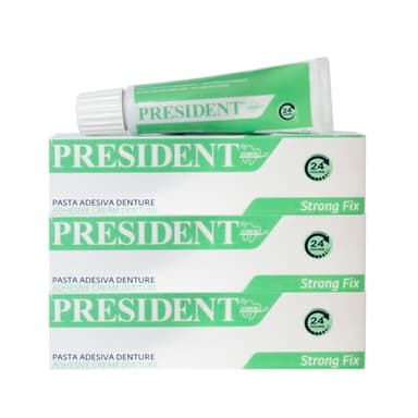 President KIT 3 PEZZI DI PASTA ADESIVA DENTURE. Fissaggio Forte della dentiera, Presa Rapida, Adesione duratura. Evita le infiltrazioni di cibo, infiammazioni e alitosi. Non irrita le gengive - 3x20g