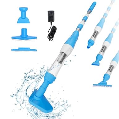 PoolyPoly 3 en 1 Aspiratore Piscina Ricaricabile Senza Fili, Pulitore Elettrico per Piscina, Aspirapolvere a Mano per Piscine, Spa, Vasca Idromassaggio - Tempo di Esecuzione 90 Minuti, Blu