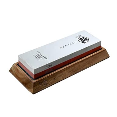 MITSUMOTO SAKARI Pietra Affilatrice per Coltelli Giapponesi, Pietra Affilatrice per Coltelli Professionali da Cucina 1000/3000 Grit, Pietra Affilatrice Anti-scivolo di Bambù per Sedili