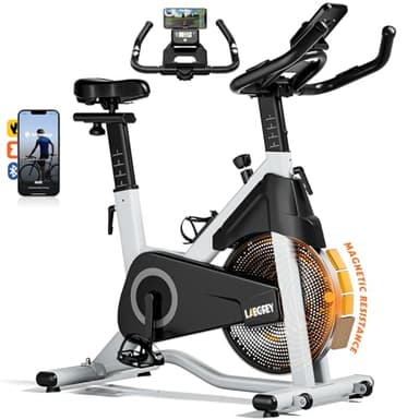 LABGREY Cyclette Professionale Magnetica con Schermo LCD, Supporto Tablet, Bluetooth APP Kinomap Zwift, Volano 15kg e Accessori Extra Perfetta per Fitness ed Esercizio a Casa