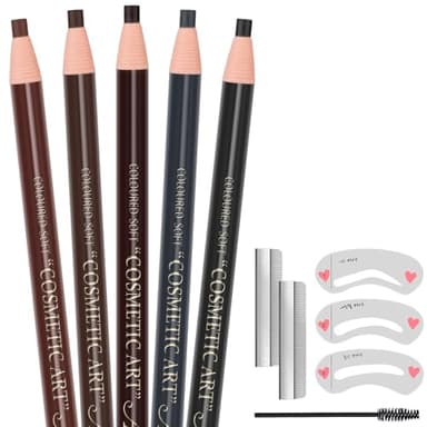 Professional Makeup Matita Sopracciglia, 5 PCS Micro Brow Pencil, Pull Cord Peel-Off Eyebrow Pencil Tatuaggio, Matita Sopracciglia Waterproof, Matita Occhi per Effetto Trucco Naturale