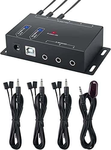Nicoone Ripetitore remoto IR, Sistema a infrarossi Nascosto Sistema IR Kit Sistema IR Telecomando a infrarossi Extender 6 faretti e 1 ricevitore, Spina EU