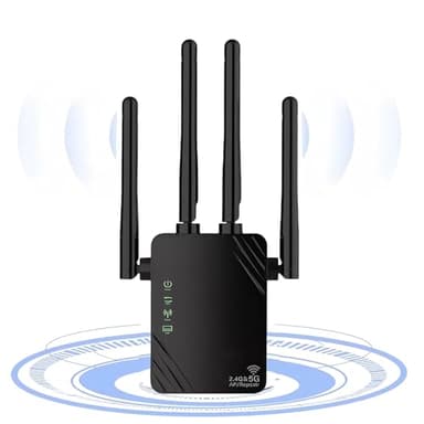 AILKIN Extension WiFi, 2024 Fastest WiFi Booster 1200Mbps Dual Band (5GHz/2.4GHz) Wi-Fi Extenders Signal Booster per la casa, WIFI Repeater con porta Ethernet Copre fino a 10000sq. ft e 55 dispositivi