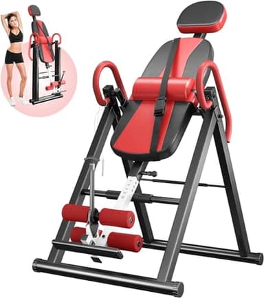 YOLEO Panca di inversione regolabile/pieghevole con tripla chiusura di sicurezza, Allenatore di gravità con cintura di sicurezza per la terapia per alleviare il dolore alla schiena/al collo