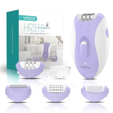 VOGOE Epilatore per Donne, Epilatori 4 in 1 Depilazione con 2 Velocità, Epilatore Cordless Ricaricabile a Rasoio, 21 Pinzette Coperte, Depilatore Elettrico per Viso Gambe Braccia Ascelle Bikini, Viola