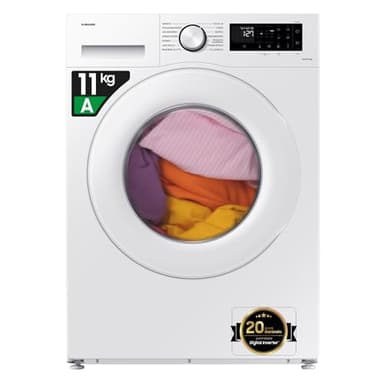 Samsung Lavatrice Crystal Clean Wifi WW11DG5B25TE/ET Libera installazione, 11 Kg, 1400 RPM, Ecobubble, Vapore, Carica Frontale, 60l x 85h x 55p cm