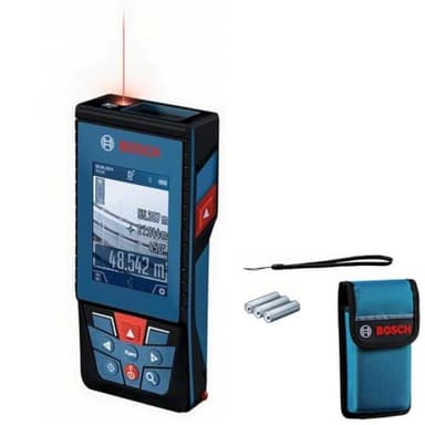 Bosch Professional Distanziometro laser GLM 100-25 C (telecamera integrata, raggio d'azione: fino a 100 m, robusto, IP54, ± 1,5 mm*, 3 batterie AA, cinturino da polso, custodia)