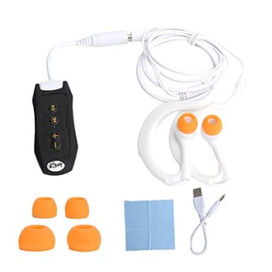 ciciglow Lettore MP3 Impermeabile, 4 GB IPX8 MP3 Portatile con Plug in Auricolare e Clip Lettore Musicale FM Sport Subacquei MP3