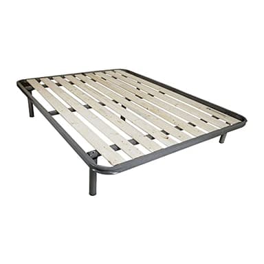 Comprarredo Rete matrimoniale a doghe verticali ortopedica 160x200, dotata di tavole rigide in Legno massello da 9cm, telaio in metallo, 5 piedi e triplo supporto anche per pesi importanti