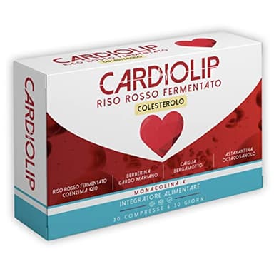 CARDIOLIP® | Riso Rosso Fermentato Colesterolo | Riso Rosso | 8 ingredienti attivi tra cui: Coenzima Q10, Berberina, Caigua, Astaxantina, Shitake | 30 CPR