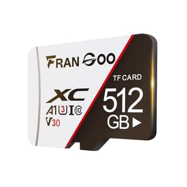 FranGoo Scheda di Memoria Micro SD da 512 GB, Scheda SD, Fotocamera 4K Pro, Video UHD per GoPro, Action Camera, MicroSDXC UHS-I U3 A1 V30