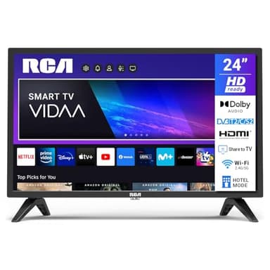 RCA Smart TV 24 Pollici (60 cm) Televisori (VIDAA) HD Ready Triplo Tuner App Store Netflix YouTube WiFi HDMI USB CI/CI+ Modalità hotel (VRS24HF1, 2024)