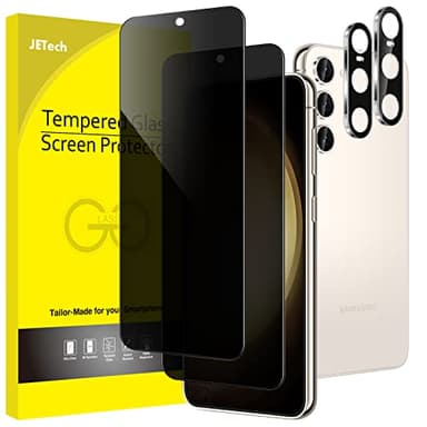 JETech Privacy Pellicola Protettiva per Samsung Galaxy S23 5G 6,1 Pollici e Protezione Fotocamera, Antispy Vetro Temperato Film, Compatibile con ID Impronte Digitali, Pacco da 2 Ciascuno