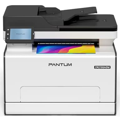 PANTUM Stampante Laser Colori CM2100ADW, Stampante multifunzione a colori per stampa, copia e scansione con ADF, Stampa fronte/retro automatica, WLAN NET USB, 20ppm, per la casa e l'ufficio