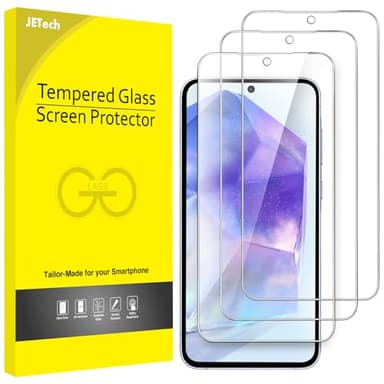 JETech Pellicola Protettiva per Samsung Galaxy A55 5G 6,6 Pollici, 9H Vetro Temperato Film, Antigraffio, HD Chiaro, Pacco da 3