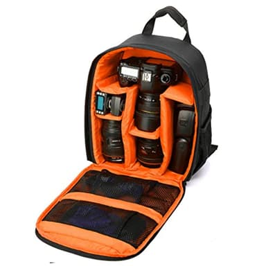 Zaino per Fotocamera, Inserto Imbottito, Borsa per Macchina da Viaggio Portabl con Supporto Treppiede, Zaino Fotografia per Fotocamere Slr Dslr Cano N Nikon Fuji Sony, Nero