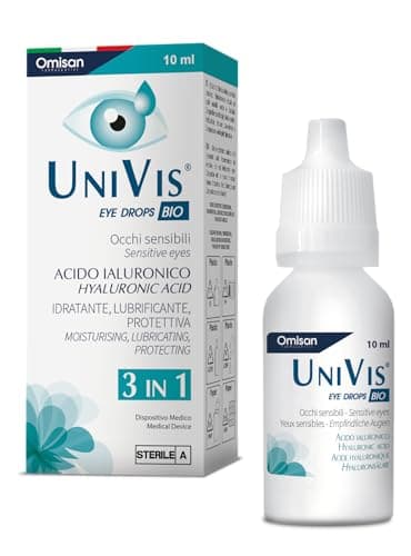 Univis Bio 3 in 1 - Idratante, lubrificante, protettivo. Collirio con Acido ialuronico - 10 ml