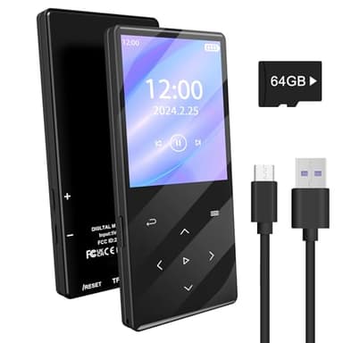 Gueray 128GB Lettore MP3 con Bluetooth 5.0 Lettore Musicale Digitale Portatile con Suono HiFi Altoparlante Integrato Supporto Radio FM Registratore Vocale Carta TF