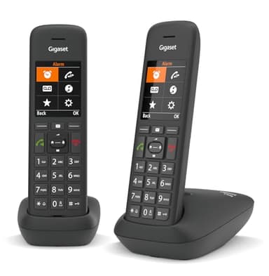 Gigaset C575 Duo - Due Telefoni - Display a colori TFT - moderna interfaccia utente - Funzione Sveglia - Vivavoce, Nero [Versione Italiana]
