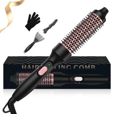 Thermal Brush, Spazzola Termica per Capelli 3 in 1, UKLISS 32mm Spazzola Riscaldata per Capelli, Spazzola Termica Rotonda 200 ℃, Doppia Tensione, Spazzola Arricciacapelli - Pettine, Riccioli, Dritto