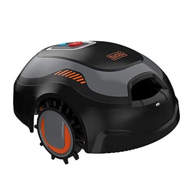 BLACK+DECKER Robot rasaerba: Superficie coperta: fino a 500 mq, 12V 4.3Ah, Ampiezza di taglio: 18cm, Lama in metallo, Connessione Bluetooth con l’App, 90 min di autonomia, BCRMW121-QW