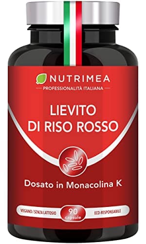 Lievito di Riso Rosso | Ricco di Coenzima Q10 | Con 2,8 mg di Monacolina K | 90 Capsule | Nutrimea