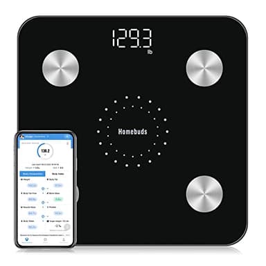 Bluetooth Bilancia Pesapersone, Bilancia da bagno digitale per pesare i muscoli con BMI grasso, monitor accurato della composizione corporea con app intelligente, Nero