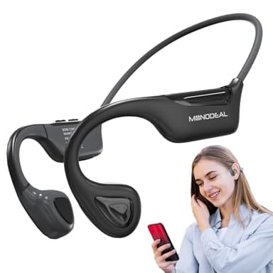 MONODEAL cuffie conduzione ossea, cuffie conduzione ossea senza fili, Bluetooth Sport 5.3 auricolari conduzione ossea, IP67 impermeabili, resistenti al sudore, per corridori, ciclismo, fitness