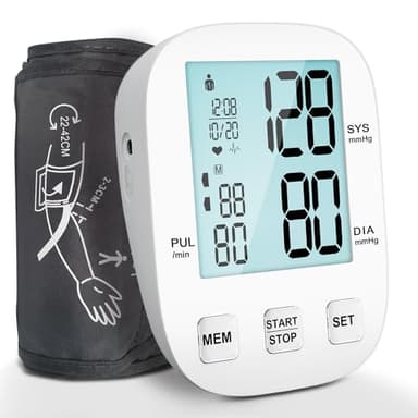 Misuratore di pressione arteriosa, misuratore di pressione arteriosa da braccio Misuratore di pressione arteriosa digitale, bracciale regolabile e display retroilluminato per anziani,uso domestico