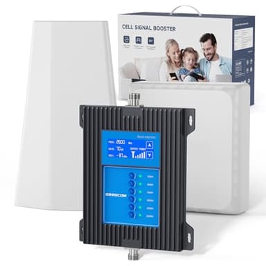 ORBOCOM 5G 4G LTE Amplificatore Segnale Cellulare Banda 28/20/8/3/1/7 Ripetitore GSM di 70 dB Ripetitore Segnale Cellulare Supporta Tutti Gli Operatori, Con Schermo LCD ad Alta Definizione