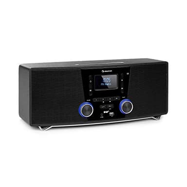 AUNA Stockton - Micro Impianto Stereo, DAB+, FM con Funzione RDS, Bluetooth, USB, AUX, CD, MP3, 20W max. (2 x 5W RMS), Dimensioni Compatte, Multiuso, Display OLED, Ed. 2020, Nero