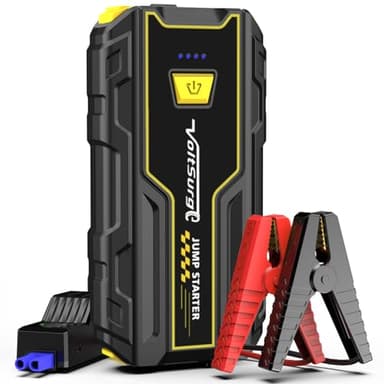 Avviatore Batteria Auto, 2000A Portatile Avviatore di Emergenza per Auto/Moto (per Motori Fino a 7.5L Benzina/5.0L Diesel) 12V Booster Avviamento Auto con Torcia a LED