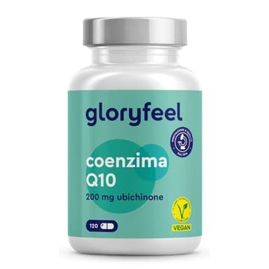 Q10 Coenzima 200 mg Puro, 120 Capsule Ad Alto Dosaggio (Scorta Per 4 Mesi), Coenzima Q10 Integratore Antiossidante Antiage, Capsule di Ubichinone, 100% Vegan, Testato in Laboratorio