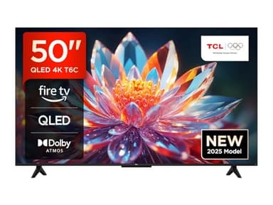 TCL 50T6C 50" QLED TV 4K HDR, Fire TV (Smart TV con Dolby Vision e Atmos, HDR10+, Premi e Chiedi ad Alexa)