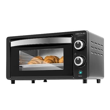Cecotec Forno da tavolo Bake&Toast 1090 Black, 10 l, 1000 W, timer 60 min, temperatura regolabile fino a 230 °C, teglia, griglia e manico con pinze.