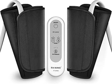 FIT KING Massaggiatore per Braccia e Polpacci Pressoterapia Linfodrenaggio Massaggiatori per Gambe per Circolazione Pressoterapia per Casa per RLS Gambe Stanche e Migliora il Rilassamento Muscolare