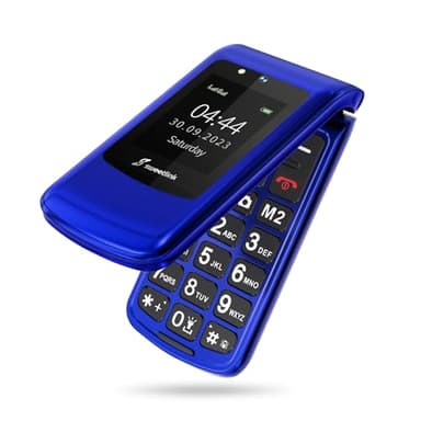 SweetLink GSM Telefono Cellulare per Anziani, Flip Cellulari Anziani con Tasti Grandi, Telefoni Anziani Contatti con Immagini, Volume Alto, Funzione SOS, 2.4"+1.77" Doppia Display, Blu