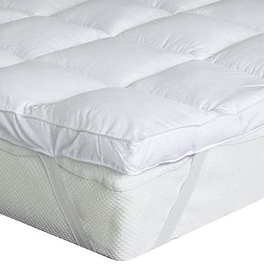 Bedecor Topper Matrimoniale in Poliestere di Microfiber di Alta qualità, Morbido, antiallergico, Facile da Pulire, Bianco 160x200cm