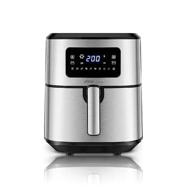 Ufesa Falcon Friggitrice Aria, Air Fryer da 6,5 L, Inox, Tecnologia Air Pulse, 8 Programmi, 1700 W, Digitale, Timer, Temperatura 80ºC - 200ºC, Senza BPA ne PFOA, Cestello e vassoio Antiaderenti