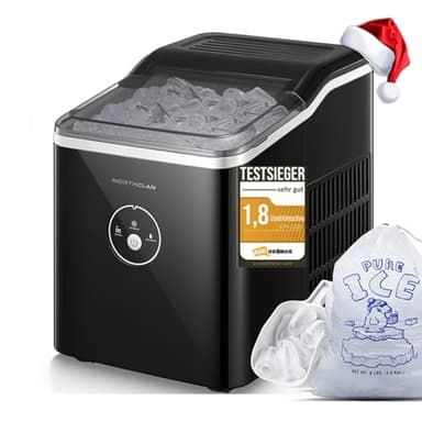 Macchina Ghiaccio 14KG in 24h, Pronto in 6-8 Minuti, Macchina del Ghiaccio Casa 2L, Macchina per il Ghiaccio Professionale Silenzioso Compatto Senza Impianto Idraulico, NORTHCLAN