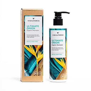 ULTIMATE ONION, Shampoo Anticaduta con Saw Palmetto, Cipolla e 12 Ingredienti Naturali I Ricrescita capelli I Shampoo Rinforzante I Shampoo Crescita Capelli Veloce I Shampoo Anticaduta Donna & Uomo